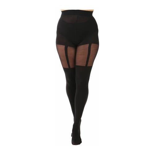 Pamela Mann Plus Size Panty met Jarretel Effect - Zwart