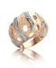 Orphelia Ring Bombe Hammered Zirconium Rood verguld Zilver 925 R-4236-ROSE/54