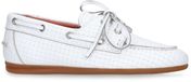 Manfield - Dames - Witte geweven boatloafers - Maat 40