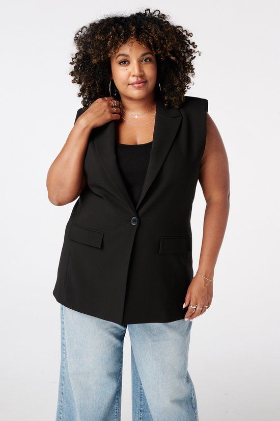 MS Mode Gilet Gilet met knoopsluiting