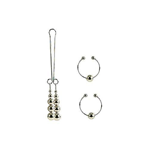 California Exotic Novelties Tepple and Clitoral Non-Piercing Body Jewelry - Zilver - Borststimulator