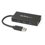 StarTech.com 3-poorts USB 3.0 Hub met Gigabit Ethernet - Zwart