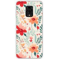 Xiaomi Redmi Note 9 Pro Flower wall bedrukt siliconen hoesje