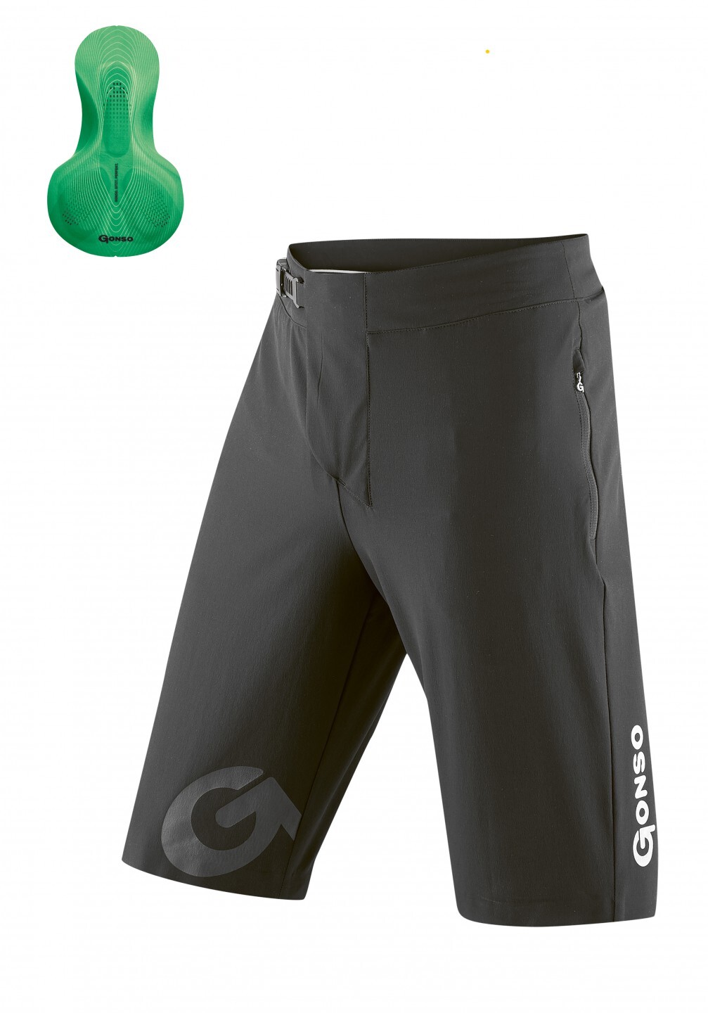 GONSO Sitivo Bike Shorts / black/bright-green / Heren / XL / 2023