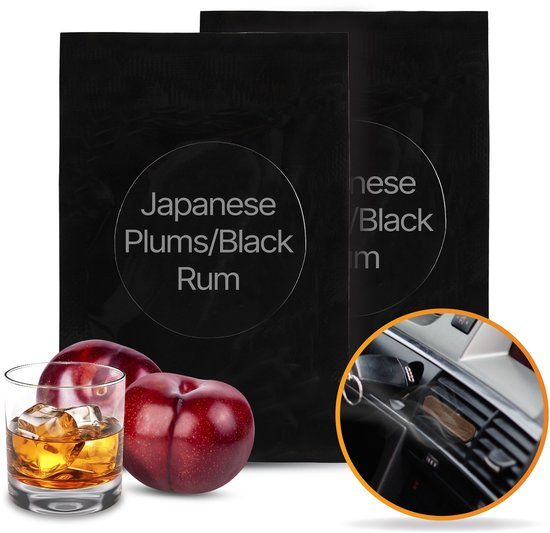 R2B Autoparfum Navulling - Japanse Pruim & Zwarte Rum - 2 stuks