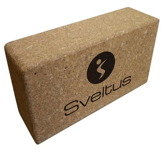 Sveltus Yoga Blok Kurk - 22 x 14 x 7 cm - Lichtbruin