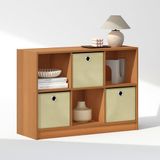 Furinno Multifunctionele kleding- en kastopbergplank met vuilnisladen, ontworpen houtstof, licht kers/ivoor, 11,9 (D) x 31,6 (B) x 23,6 (H) inch