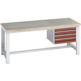 BOTT Werkbank met frame Cubio mpx - 3 lade - 2 m