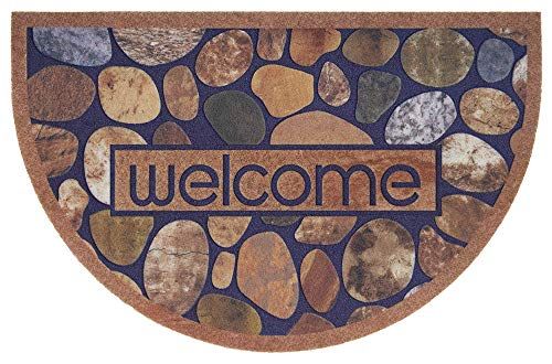 Hanse Home Bedrukte deurmat bevlokt 3D-look halfrond met antislip PVC vloer vuilvangmat deurmat deurmat binnen en buiten verschillende motieven 45x70 cm, meerkleurig