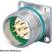 Hummel M23 Signal Inox Connecteur de dispositif, Insert à souder droit, 12 broches, Broche avec protection contre les vibrations, Panneau avant - 1 pièce