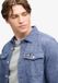 Superdry Chemise de travail à chevrons pour hommes, manches longues, coton, XXL, bleu silex chiné