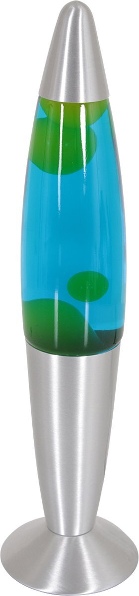 Mexlite Volcan lavalamp - met gele lava - 36 cm hoog - 2700K - 25W - staal