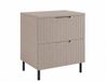3xE living Meuble de salle de bain, modèle autoportant, 60 cm de large, façades plaquées (16 mm), combinaison de "Kaschmir" et "Kaschmir" lisse, poignées fraisées, pieds ronds (15 cm), dimensions : 60 x 46 x 73,6 cm