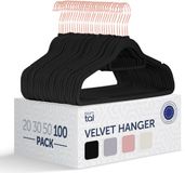 Blumtal - Kledinghangers - Velvet - Fluweel - Rose Gold - Zwart - 100 stuks