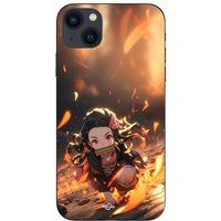 Maniacase iPhone 15 Plus Hoesje Demon Slayer Nezuko 3D Kunst Anime Manga
