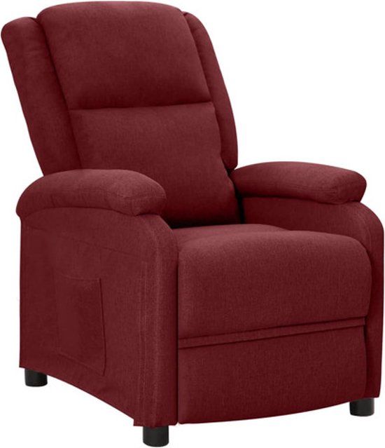 vidaXL Fauteuil verstelbaar stof wijnrood