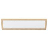 EGLO Ledpaneel Piglionasso met houten decoratieve lijst, plafondlamp hout in lichtbruin, keukenlamp, bureaulamp, led-hallamp plafond neutraal wit, lengte 124,5 cm