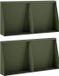 vidaXL Keermuur - 4 st - 40 x 12 x 30 cm - Staal - Olijfgroen