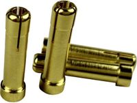 Reely Adapterstekker [1x Vergulde 4mm-contactstekker - 1x Vergulde 5mm-contactbus] 1605782