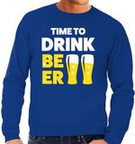 Bellatio Decorations Shoppartners Bv Time to Drink Beer tekst sweater blauw heren S