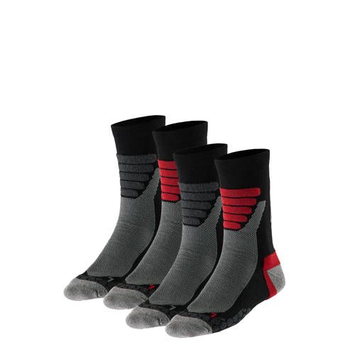 Xtreme Wandelsokken - Zwart/Rood - Set van 4