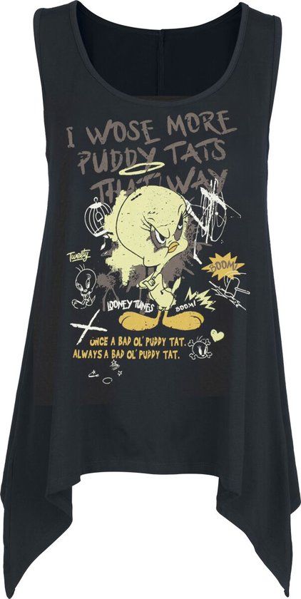 Looney Tunes Tweety Dames Top - Zwart - 3XL