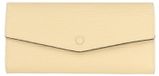 UNIQUE Femme Portefeuille Cuir Madras Manila Fermeture éclair Main Beige 11x21x3 cm