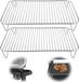 Allecta - Grille pour barbecue avec revêtement antiadhésif et compatibilité fumoir - Inox - 2 pièces