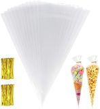 Snoepzakjes, Bol Puntzakken voor snoep 100 stuks snoepzakken zak transparant OPP 170 x 370mm + 100 stuks gouden sluiting