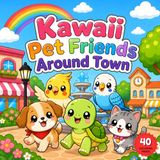 Kawaii Pet Friends Around Town: Cute Animal Coloring Book