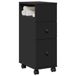 Maison Exclusive - Armoire de salle de bain étroite avec roulettes, noir, en panneaux de fibres de bois