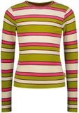 Vingino Icon Stripe Top Meisjes T-shirt Korte Mouw Katoen Elastaan Golden Lime Maat 176