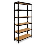 Shelfplaza BLACK metalen stellingkast - 180x70x30 cm - zwart - 6 planken