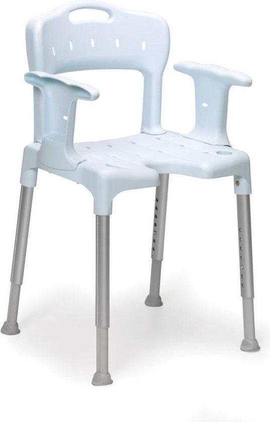 Etac Swift Douchestoel - Blauw - Met Armleuningen & Rugleuning - In Hoogte Verstelbaar