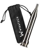 wikatech WIKA Telescopische blaaspijp met katoenen zak, vuurblaasbuis met mondstuk voor kampvuur en barbecue, outdoor survivalgadget (roestvrij staal/aluminium + lengte 10 cm tot 54 cm)