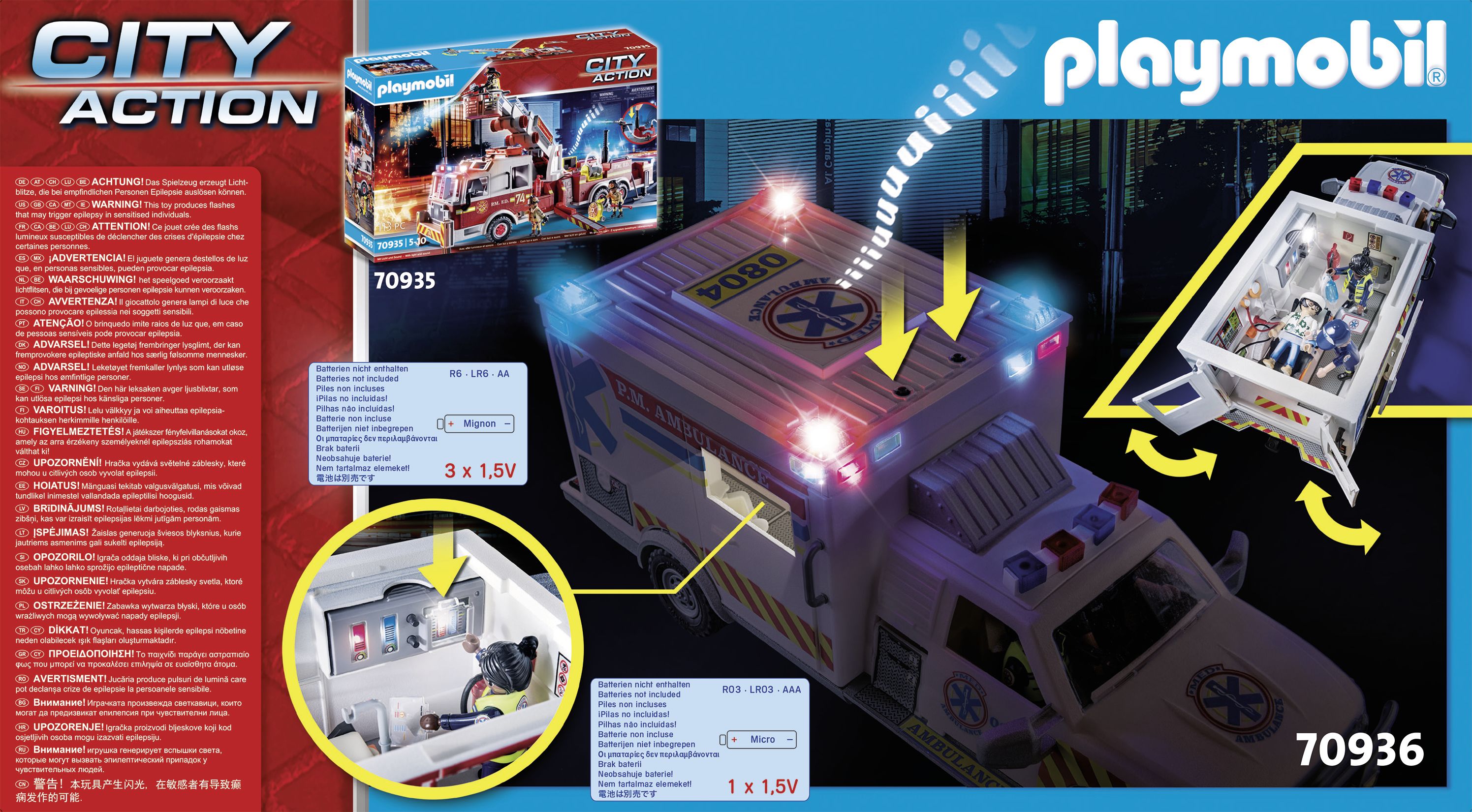 PLAYMOBIL City Action Reddingsvoertuig: US Ambulance - 70936
