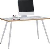 VCM Bureau Computer Tafel Kantoortafel Skandanivischer Retro Look Salia 110x80 cm Wit / Wit