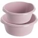 set multifunctionele kunststof ronde afwas huishoud teiltjes oud roze in 2-formaten - 6 en 10 liter inhoud