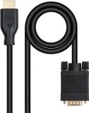 NANOCABLE 10.15.4602 video kabel adapter 1,8 m VGA (D-Sub) HDMI Zwart