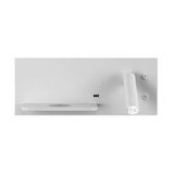 Zarivy Velazquez Dcho Wandlamp 2 + 8 W, 4000 K, Wit, USB Qi, 130 lm, dubbele inschakeling, afmetingen 14 x 35 x 14 cm