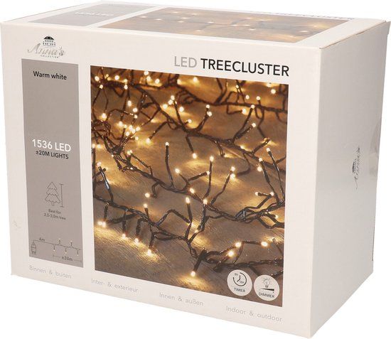 Anna's Collection - Clusterverlichting - 1536 LED - Warm Wit - 20m - Zwart Snoer