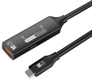 PREMIUMCORD Actieve USB-A-C verlengkabel met repeater 10 m, type-A bus naar type C-stekker, USB 3.2 Gen 2 SuperSpeed+ 10 Gbit/s, dubbel afgeschermd, aluminium behuizing, zwart, lengte 10 m