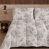 PETTI Artigiani Italiani Winterdekbed 170 x 260 cm Botanisch 03 Grijs