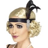 Smiffys Black Satin Charleston Headband