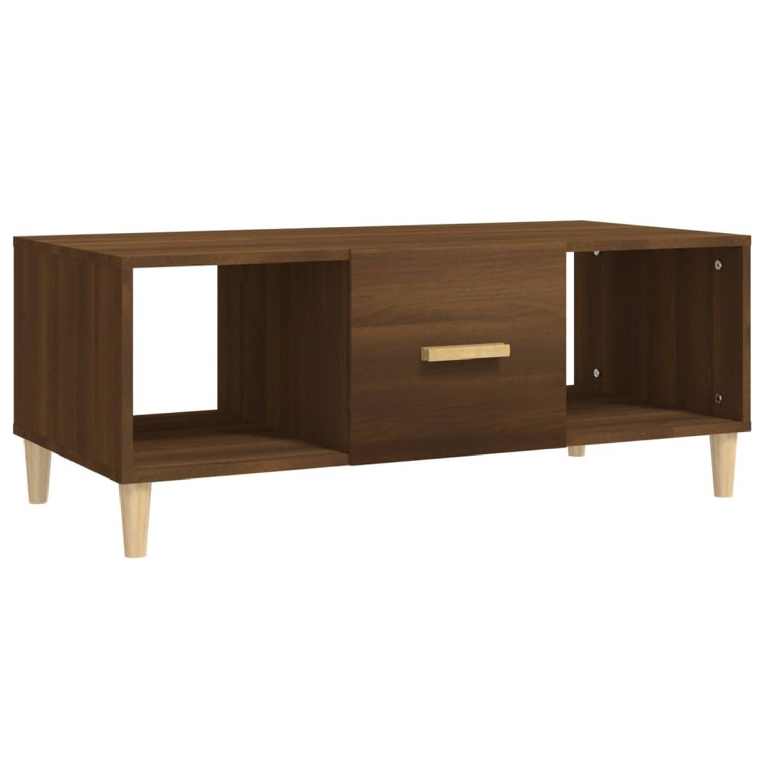 vidaXL salontafel 102x50x40 cm bewerkt hout bruineikenkleurig