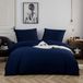 Ibenzoa® Katoenen Dekbedovertrek 135x200 Marineblauw met Kussensloop 80x80