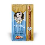 KITTY Cat Sticks zalm & forel, 24 x 15 g (grote verpakking), zachte lekkernijen voor katten, graanvrije snack met een hoog vleesgehalte en taurine, 3 sticks à 5 g per verpakking