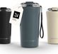 LARS NYSØM Mug thermos café à emporter 500ml - sans BPA avec isolation - avec dragonne et couvercle Tritan (Stone Blue)