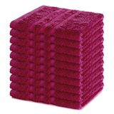 Lavea® Set van 10 Washandjes 30x30 cm | 100% Katoen | Zachte & Absorberende Gastendoekjes | Gezicht, Baby, Make-up, Reizen - Bordeaux