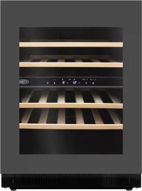 Boretti MLWC82ZGAN Wijnklimaatkast - Inbouw - 28 flessen - 2 temperatuurzones - Antraciet glas